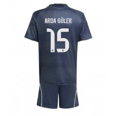 Real Madrid Arda Guler #15 Bortedraktsett Barn 2025-26 Kortermet (+ korte bukser)